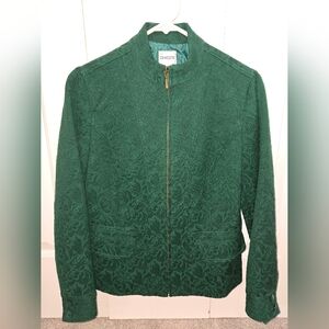 Emerald green zip up blazer